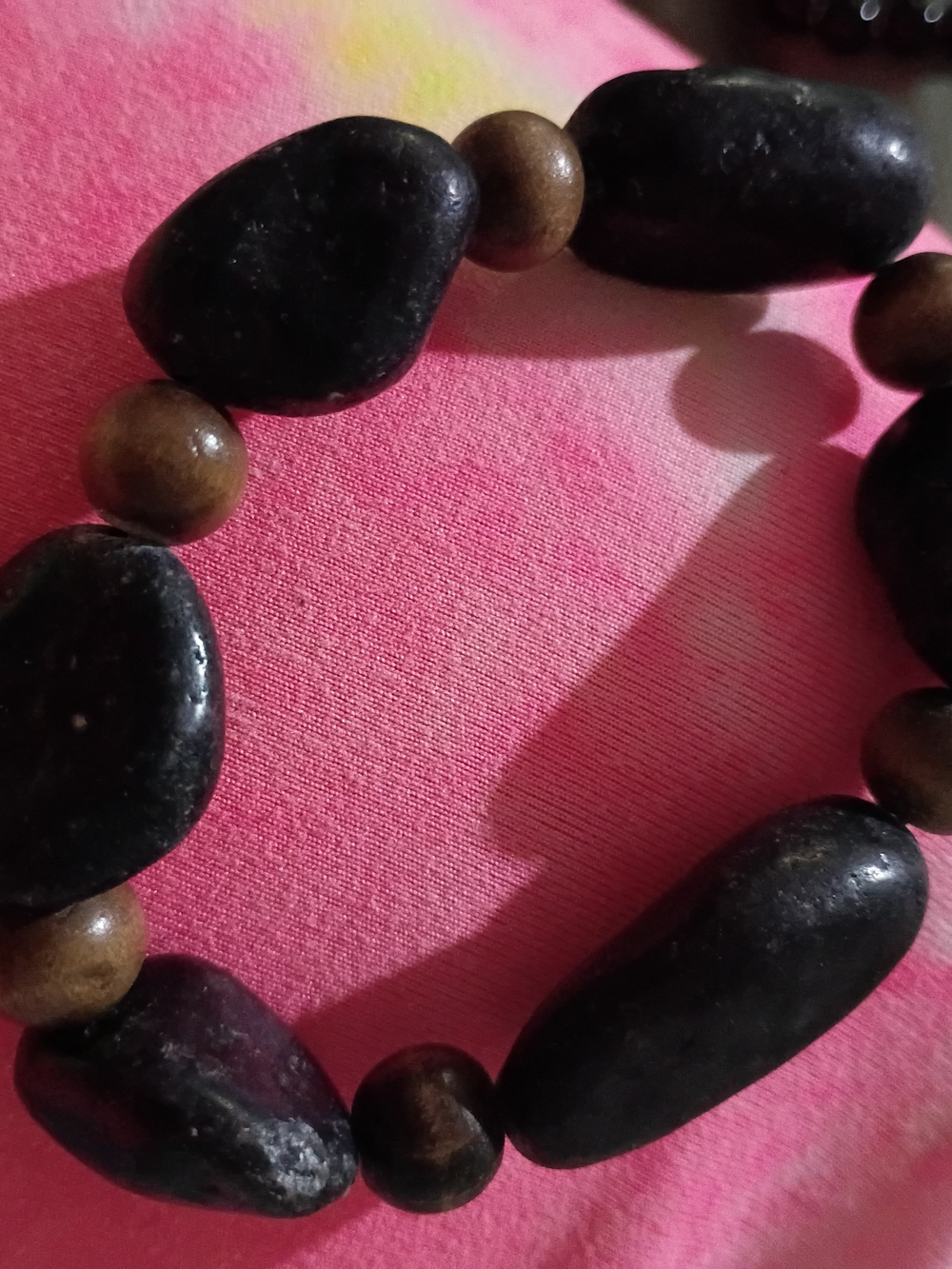 Black and Brown Natural Stone Beaded Bracelet - Women Jewelry